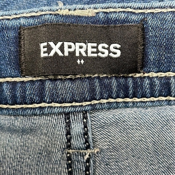 Express Barely Boot Mid Rise Jean Women's 14 Short Five Pocket Styling Comfy - Picture 12 of 14